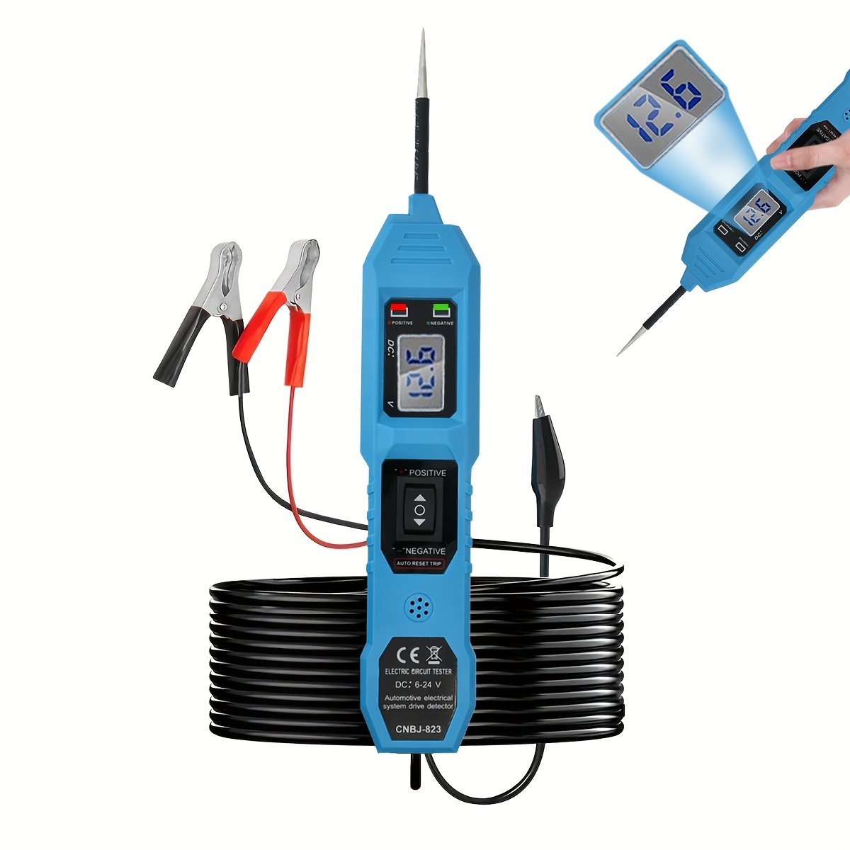 Power Supply Tester - เครื่องทดสอบวงจรไฟฟ้า 6V-24V DC สำหรับรถยนต์ พร้อมฟิวส์และเครื่องทดสอบแรงดันไฟฟ้า พร้อมไฟทดสอบ