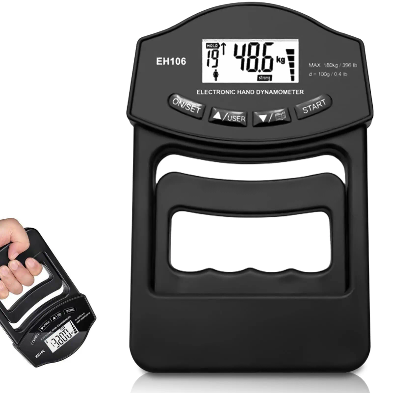 Power Supply Tester - เครื่องวัดแรงบีบมือแบบดิจิตอล 396 ปอนด์/180 กิโลกรัม พร้อมหน้าจอ LCD