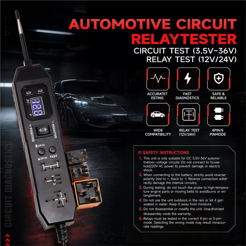 เครื่องทดสอบรีเลย์ยานยนต์รุ่นใ - Power Supply Tester บทวิจารณ์และราคา