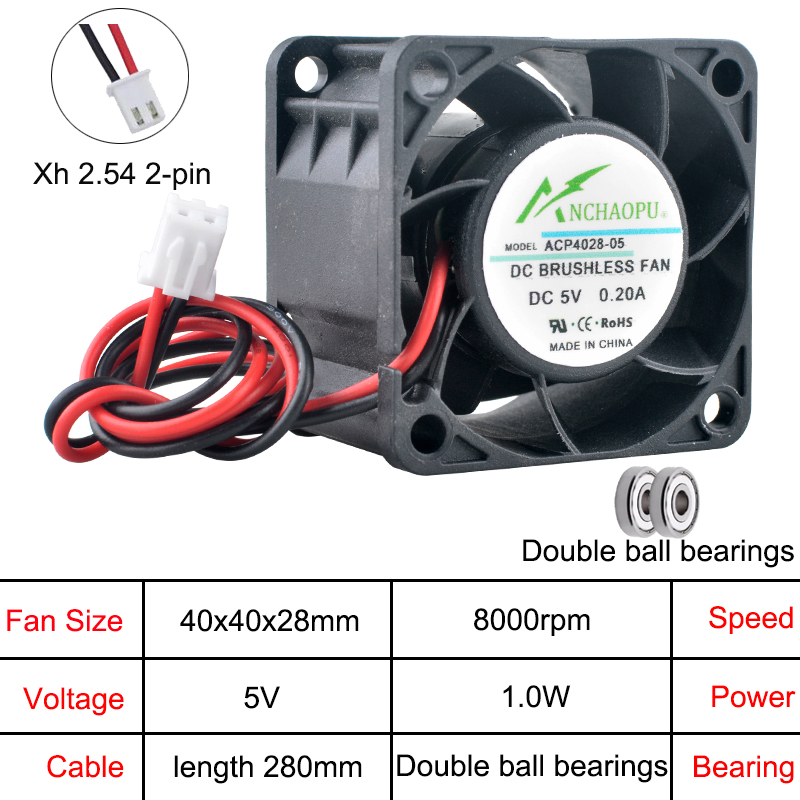 ACP4028 4 ซม.40 มม.พัดลม 40x40 - Server Power Supply บทวิจารณ์และราคา